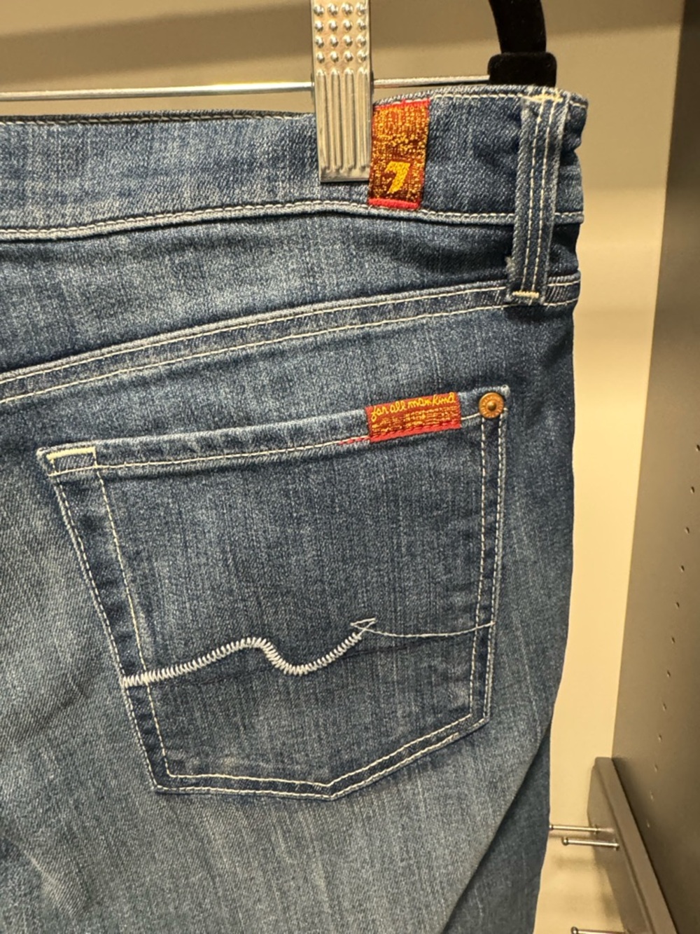 7 For All Mankind Indigo Blue Straight Leg Jeans